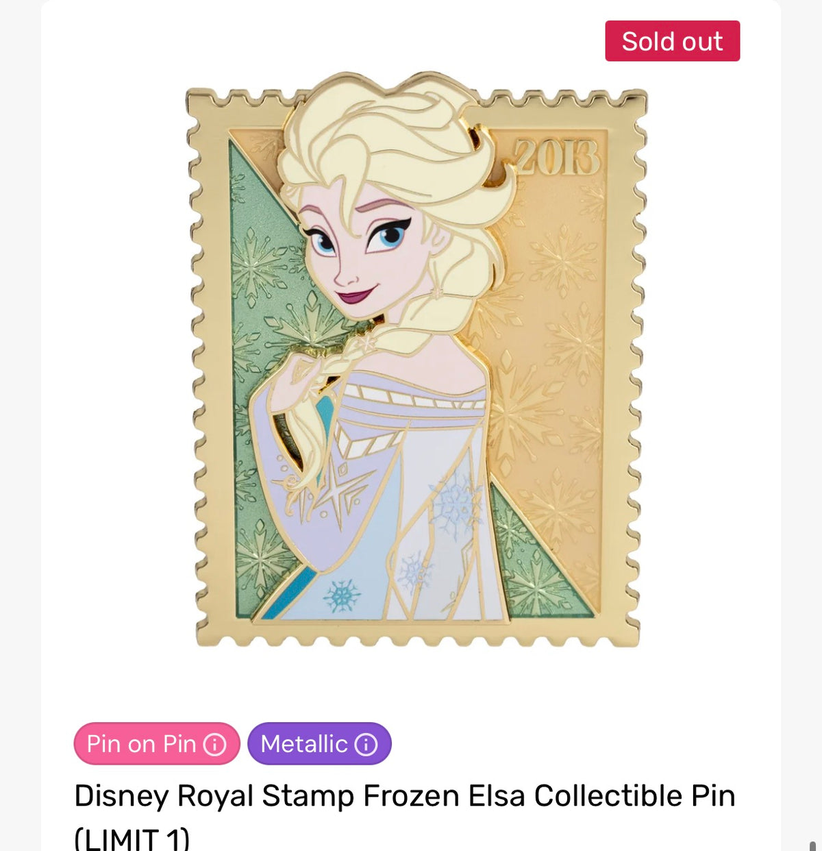 Confirmed Prepurchase - PALM Stamp Elsa LE400
