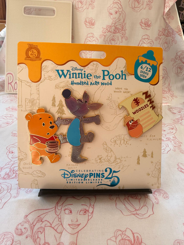 2025 Disney Park Winnie The Pooh & Woozle Hundred Acre Wood Pin Set 6/12