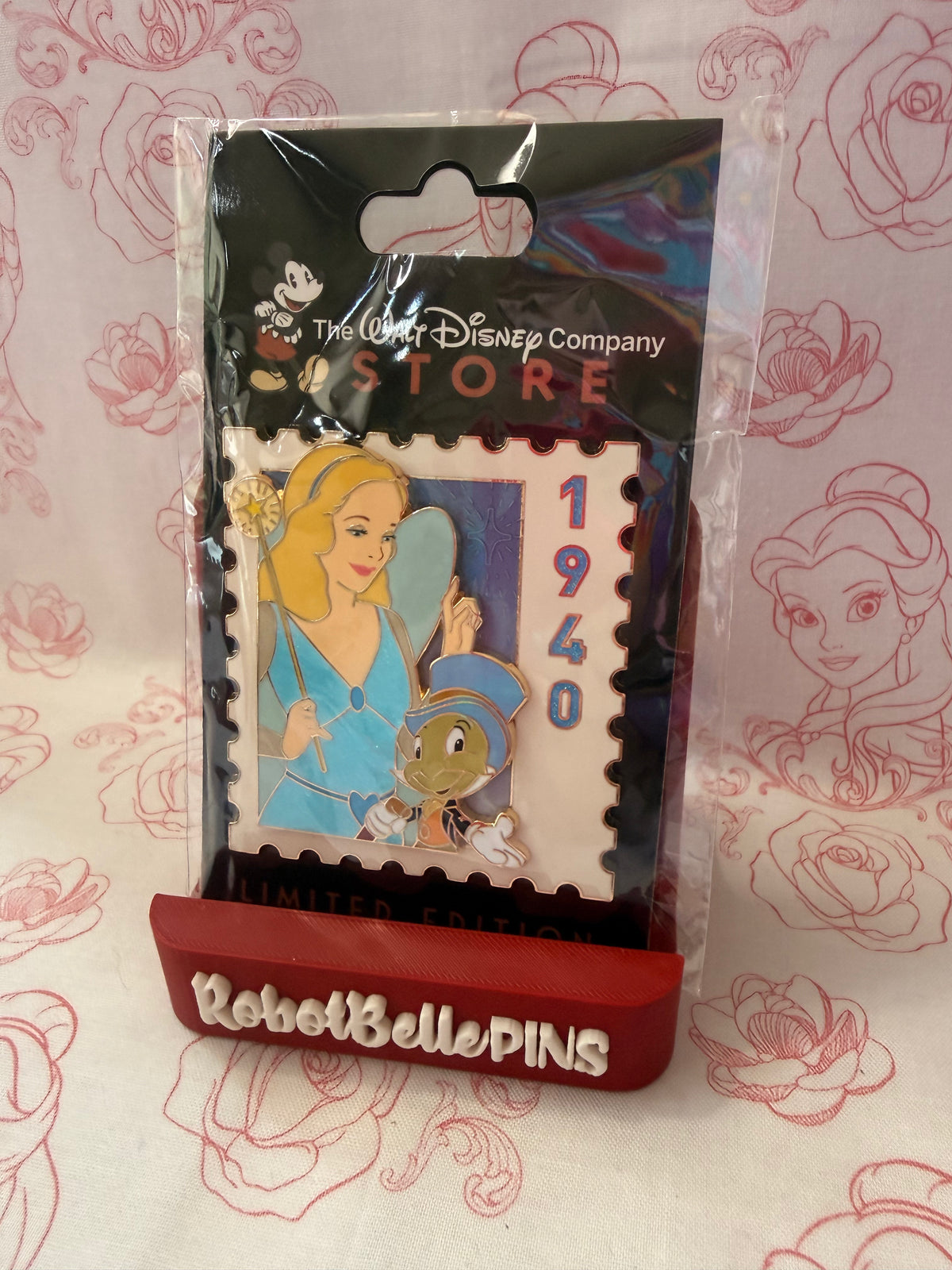 DEC Stamp - D23 release LE 500 - Blue Fairy and Jiminy